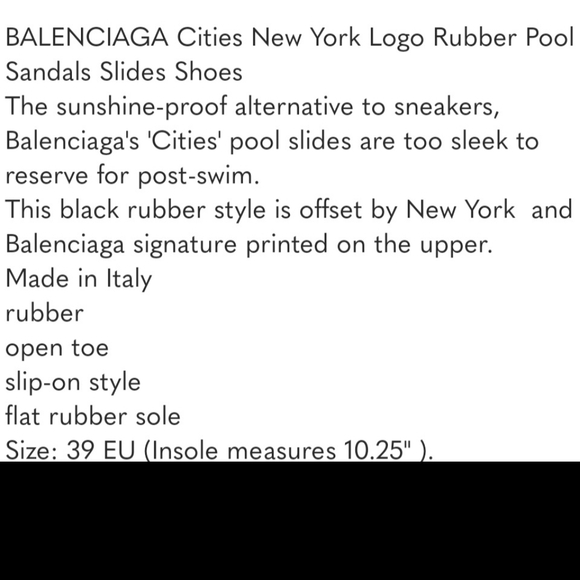 BALENCIAGA Cities New York Logo Slides - Picture 14 of 14